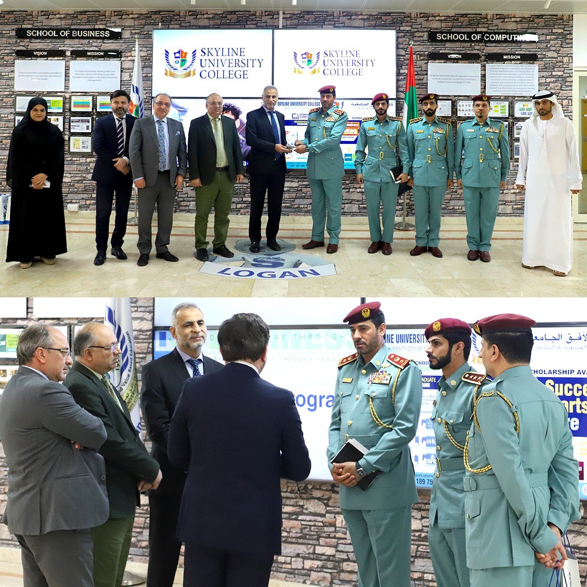 Ajman Police HQ, Abdulla Alwan Al Nouaimi, and his dynamic HRD and training & and strategic team visit to Skyline University College