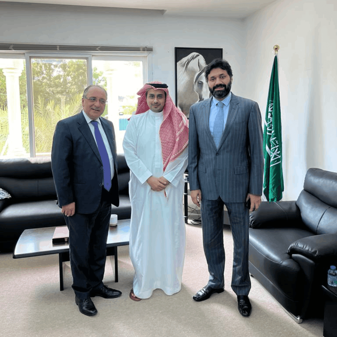 Skyline University College's executives meets H.E. Khaled Arak Alkhamali, General Supervisor of Financial Affairs at the Royal Embassy of Saudi Arabia.