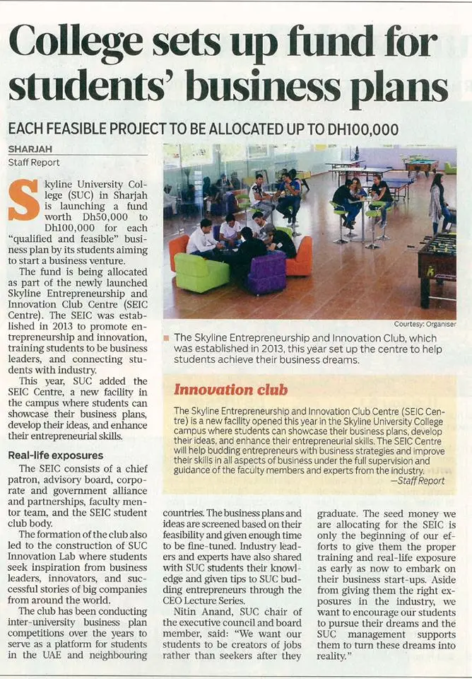 SUC in Media - Gulf News