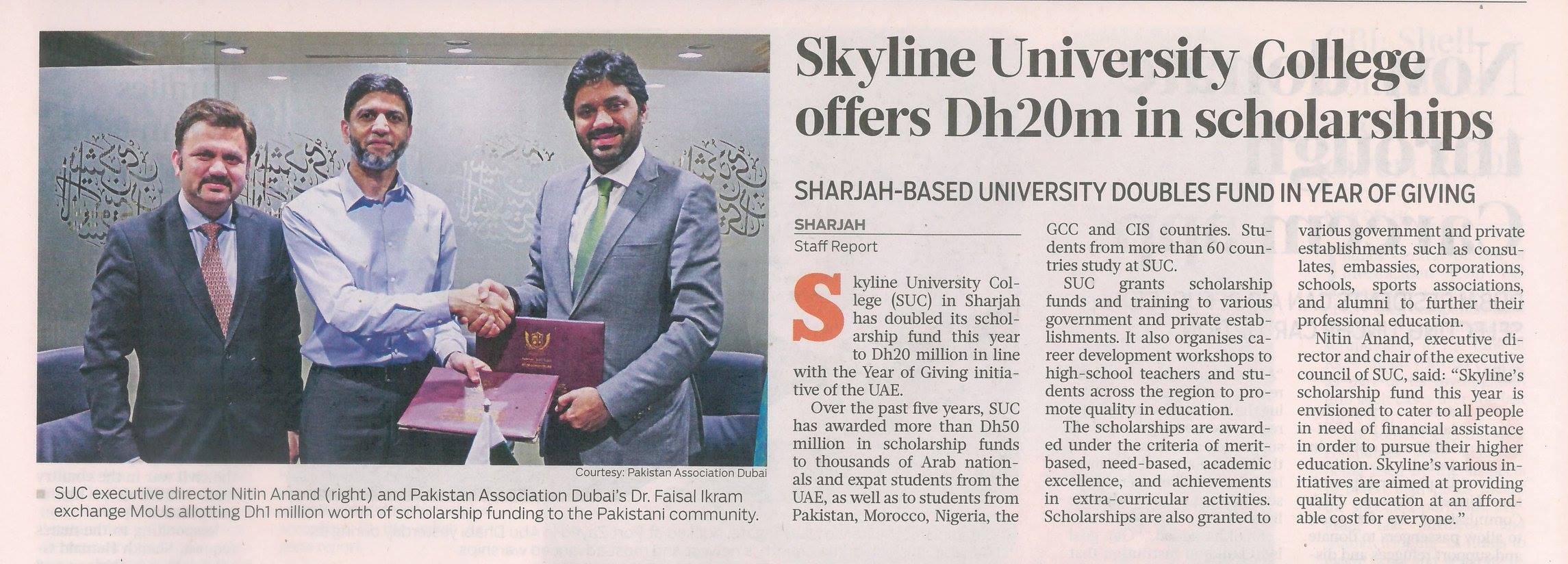 SUC in Media - Gulf News